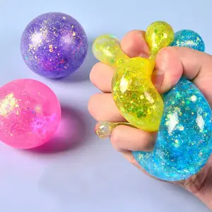 Maltose Gummy Toy Stress Relief Sensory Ball, Soft Transparent Slow Rebound Pressure Release Toy, Random Color, Anti-Stress Sensory Play, Glitter Squishy