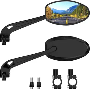 Handlebar  Mirror, 360 Adjustable Scratch Resistant Glass Lens, Safety Bicycle Rear View Mirrors for Ebike, Bicycle Universal Fit Accessories