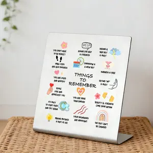 Positive Affirmation Desk Decor with Stand, Inspirational Mental Health Quotes Sign, Motivational Desktop Decor Gift for All Ages, Office Companion