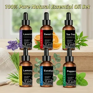 Scented Diffuser Oil | 100% Natural Essential Oil Set - 6 Pack (6*10ml) Therapeutic Grade Natural Oils for Diffuser, Massage, Skin Care & Sleep. Includes Lavender, Eucalyptus, Tea Tree, Peppermint, Sweet Orange, Lemongrass. Ideal Gift
