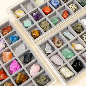 54pcs/box Mineral Rock Crystals Gift Box, Gemstone Healing Energy Stone Collection, Chakra Healing Crystals, Irregular Shape Natural Stone Specimen