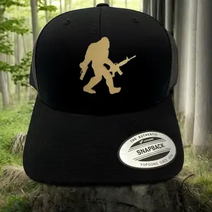 Sasquatch Leatherette Patch Hat - Simple Design with Brushed Copper Finish, Adjustable Fit, and Logo Patch