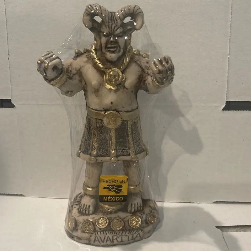 8” Inche Mamón Hueso and Gold Statue - Handcrafted Mexican Artwork with Gold Accents and Intricate Details