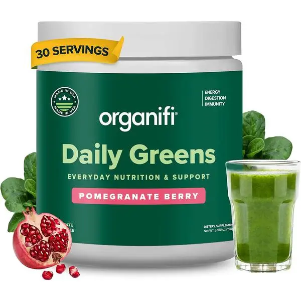 Daily Greens – Nutrient-Rich Greens Powder for Daily Energy, Digestion & Immune Support, 30 Servings