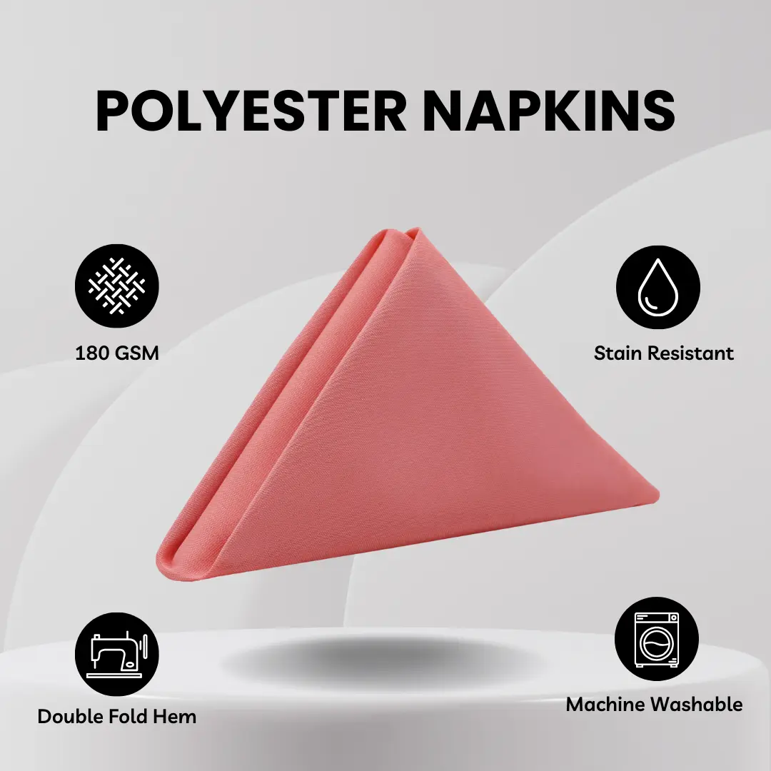 20 inch Polyester Cloth Napkins Coral (Pack of 10)