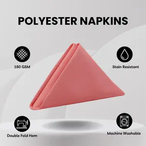 20 inch Polyester Cloth Napkins Coral (Pack of 10)