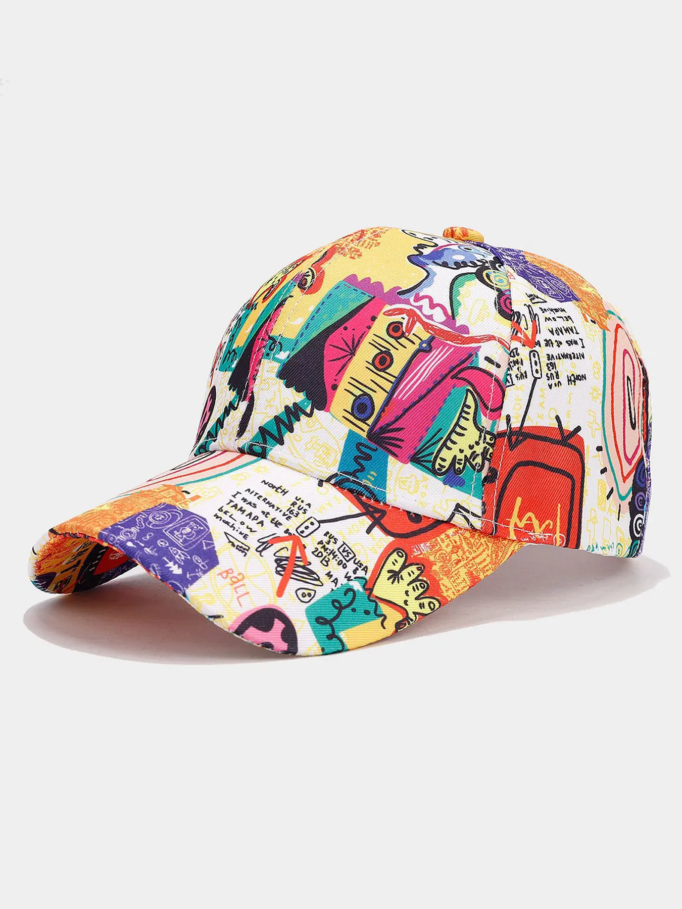 Hip-Hop Graffiti Baseball Cap - Adjustable, Lightweight Polyester, Outdoor Sports Visor with Vibrant Street Art Design, Digital Printed Hat, Buckle Closure, Hand Washable, Adjustable Stylish Hat, Party Hat|Graffiti Design|Adjustable Cap