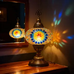 MOZAIST Turkish Mosaic Table Lamp with Bulb Included Multicolor Design for Living Rooms & Bedrooms Vibrant Colors and Stylish Look