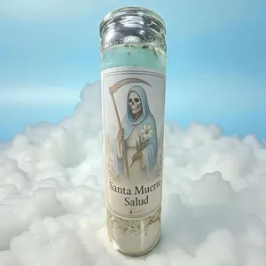 Santa Muerte Salud Healing and Health Candle for Wellness and Vitality