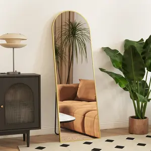【Deal】Full Length Mirror Hanging or Leaning Against Wall, with Stand Aluminum Alloy Thin Frame for Living Room Bedroom Decorating Home
