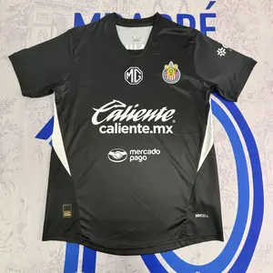 24 25 Mexico Liga MX Chivas de Guadalajara Goalkeeper Away Black Short Sleeve Soccer Jersey Fans Version