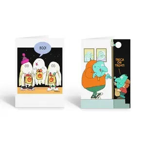 Stonehouse Collection , Assorted Halloween Greeting Cards – 2-Pack – 6.25 x 4.5 – Happy Halloween Message Inside – Includes Envelopes – Made in the USA