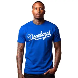 BLOCK112 Dopeboys Mens Short-Sleeve Graphic T-Shirt - Casual Round Neck Vintage Streetwear Outfit, Mens Casual T-Shirts, Shortsleeve