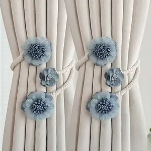 Premium Luxury Curtain Tiebacks with Fresh Floral Design - Simple Stylish Curtain Organizer, Sheer Curtain Binding Straps & Clasps,summervibes