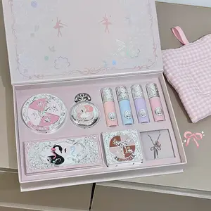Ballet Themed Makeup Gift Set Full Face 5-in-1 Cosmetics with Lip Mud Eyeshadow Blush Powder Contour for Multiple Makeup Looks