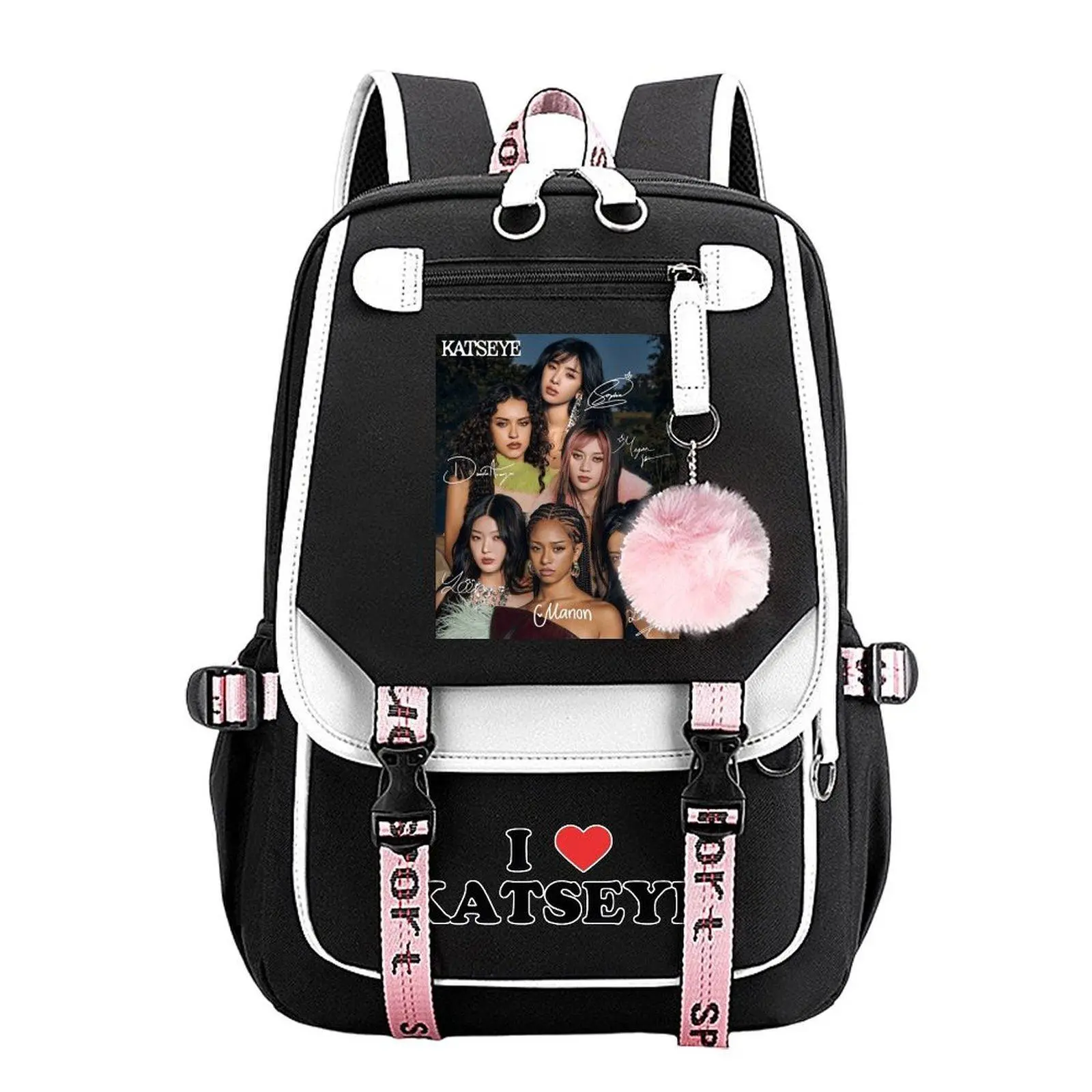 Katseye 01 Tendy Youth School Backpack for Teens Girls Boys, Large Capacity Laptop Bookbag, Back to School Supplies Birthday Gift for Students