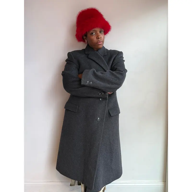Grey Wool & Cashmere Maxi Coat - TikTok Shop