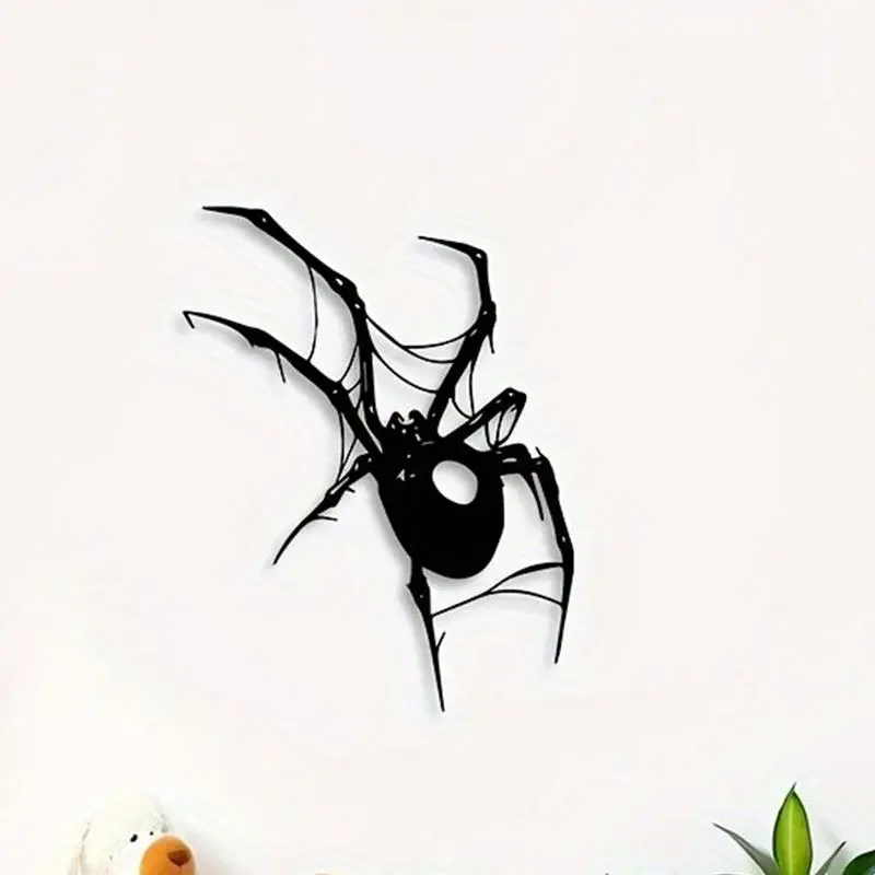 Gothic Spider Web Metal Wall Decor, Abstract Wall Art, Gentleman Iron Halloween Sculpture, Complex Spider Design, Home Room Decoration, Spooky Decoration