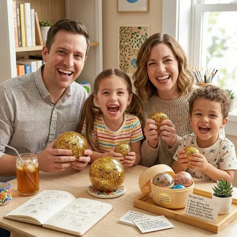 Gold glitter hidden edition dumpling-shaped slow-rebound soft toy, moldable squeeze toy, anxiety and stress relief, sensory toy, suitable for children, teenagers, and adults
