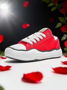Unique Design Dissolving Sole Canvas Shoes, Thick Laces, Couple Casual Sports Shoes, Low Top, Medium Width, All Seasons