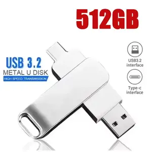 Type-C Memoria For Xiaomi 512GB High Speed WaterProof 256GB USB 3.2 Flash Drives U Disk 64GB Metal Pendrive USB Stick USB Drives