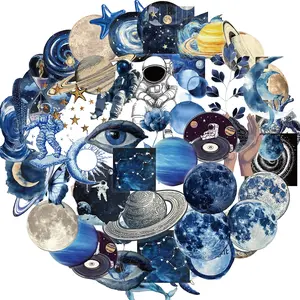 50 Pcs Cute Blue Girl Stickers Y2K Sticker for Water Bottles Funny Laptop Luggage Computer Scrapbooking Kids Teens Girls Boys Adults Toddlers Waterproof Aesthetic Sticker Vinyl Decals (Blue), Decorative Stickers