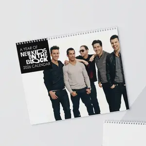NKOTB 2026 Desk Calendar, New Kids On The Block Retro Pop Calendar, Vintage Boy Band Office Decor, Music Lovers Gift Idea