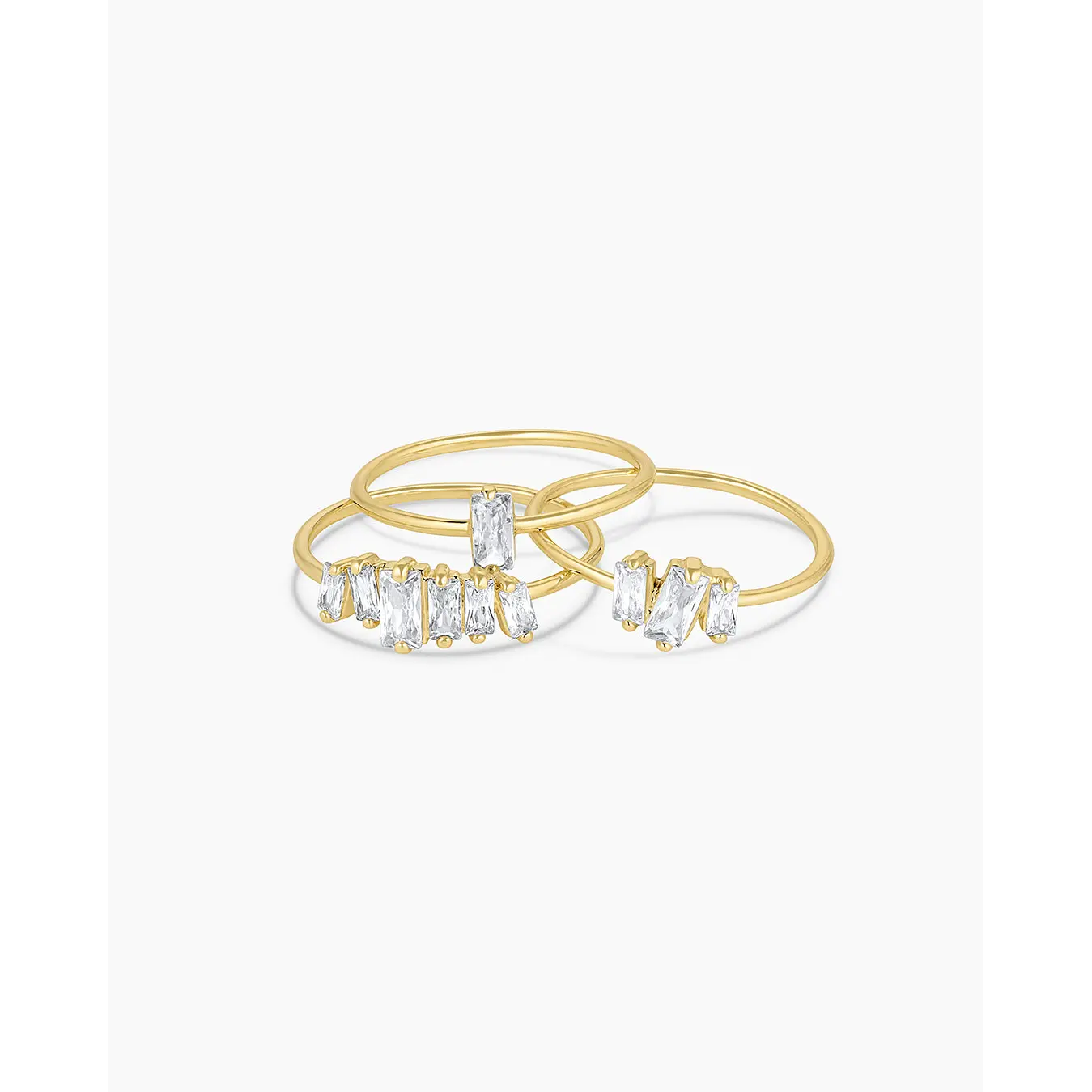 gorjana – Amara Ring Set – Silver or 18K Gold-Plated Stacking Rings with Cubic Zirconia – Elegant, Versatile & Shine-Boosting Jewelry