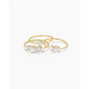 gorjana – Amara Ring Set – Silver or 18K Gold-Plated Stacking Rings with Cubic Zirconia – Elegant, Versatile & Shine-Boosting Jewelry