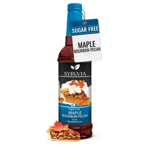 Syruvia Sugar-Free Maple Bourbon Pecan Syrup For Coffee 25.4 Ounces Maple Bourbon Pecan Flavoring For Coffee Beverage Sweet