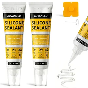 Clear  Caulk for Kitchen & Bathroom - 2 Pack (3.2 Fl Oz Each) |    Sealant | Super  Adhesion, Shrink & Crack Proof