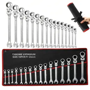 Adjustable Ratchet Wrench Set, Multifunctional Metric Double Ended Wrench, Ratcheting Wrench Set, Multipurpose Hand Tool for Auto & DIY Repair