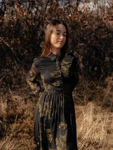 Haiku Dress | Black and Gold Dress
