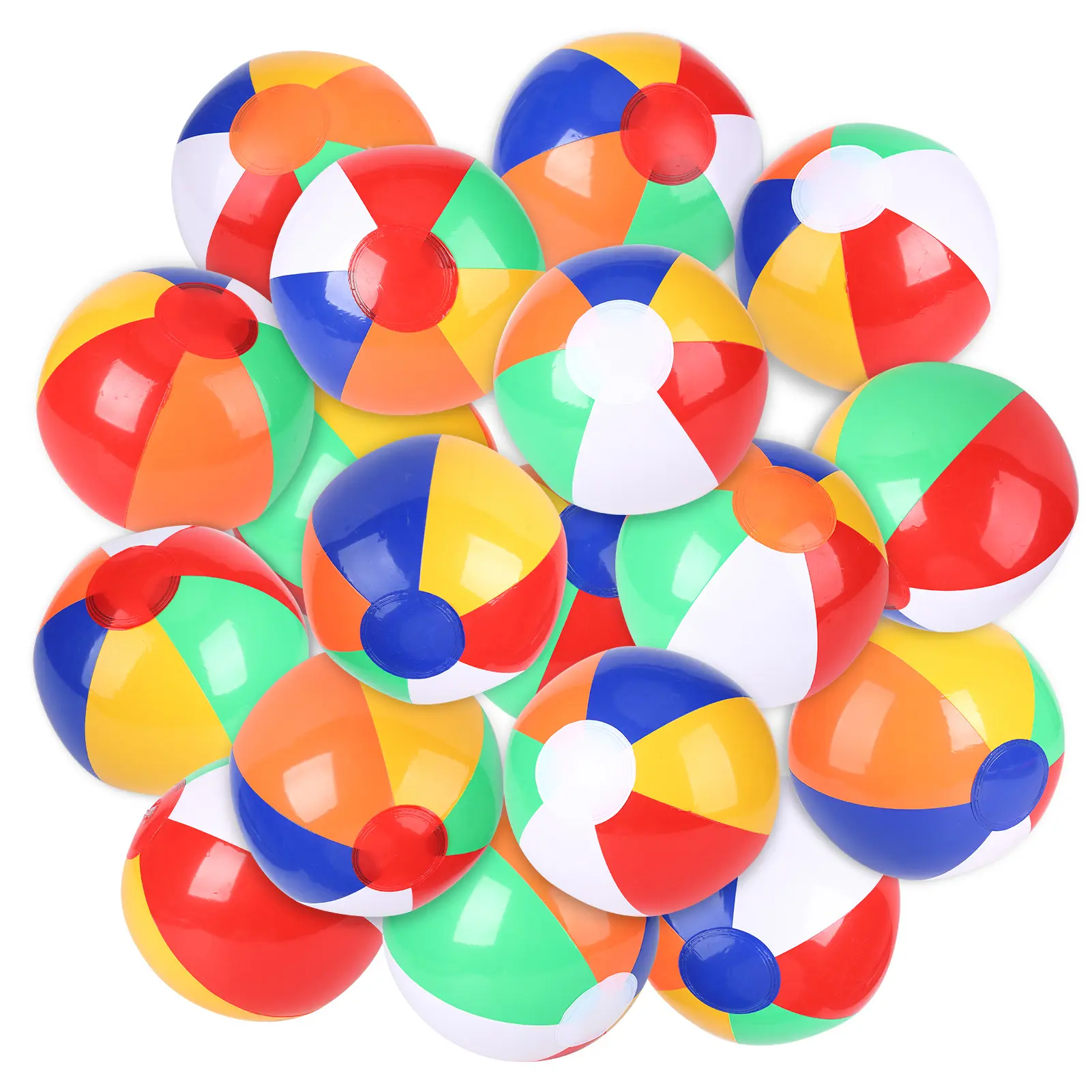 18 Pack Inflatable Beach Balls for Kids, 20cm Pool Balls for Summer Water Games, Pool Parties, Beach Events and Floating Play, Durable Non Toxic, Easy to Inflate