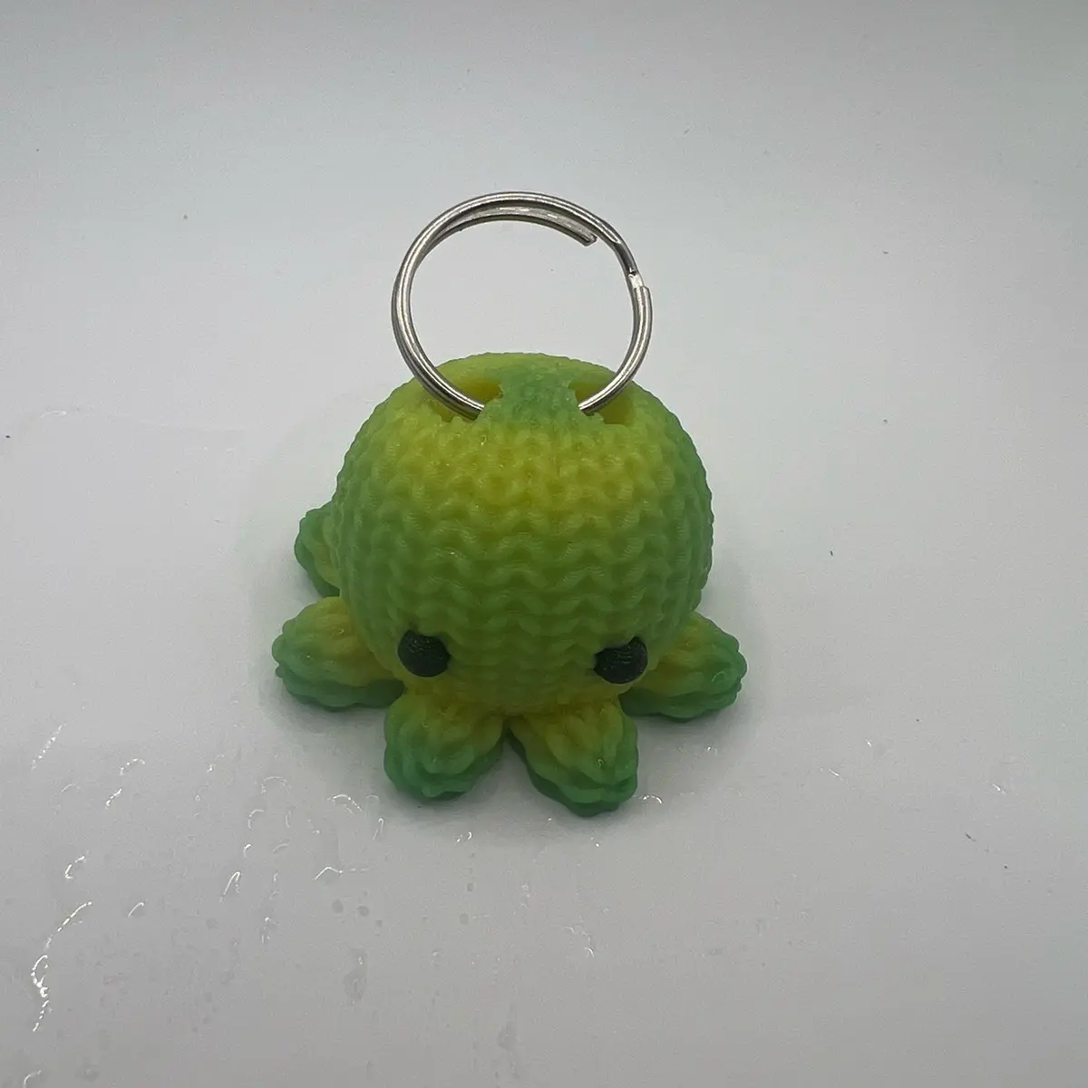 Crochet Octopus Keychain Green/Yellow