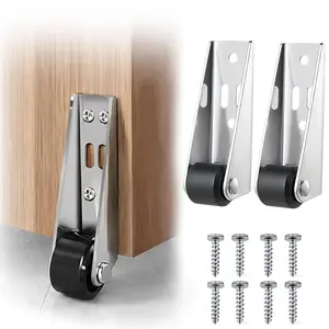 2/4/6/8 Pcs Multifunctional Mini Low Profile Fixed Casters, Nylon Roller Bottom Track Replacement Part ,Small Wheels for Wooden Furniture & Bedroom Door  for Barn Door, Closet