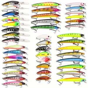 43pcs Minnow Fishing Lures Kit - Hard Bait Plastic Tackle Crank Baits For Freshwater And Saltwater Fishing