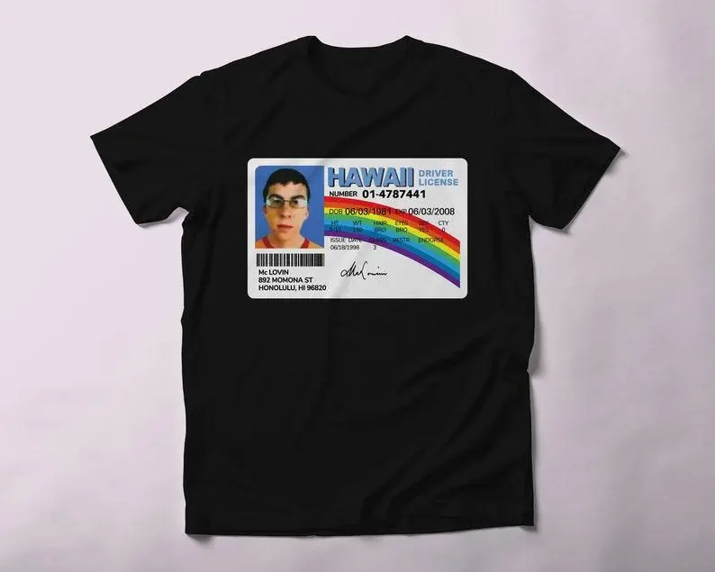 Driver Licence of McLovin from Superbad T-Shirt, Funny Comedy Movie Fan Shirt, Unisex Vintage Graphic Tee, Humorous Tshirt