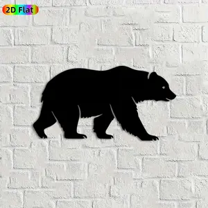 1pc Bear Metal Wall Art,Bold Bear Statue Mural, Ideal Gift for New Year, Easter, Wildlife Decor Enthusiasts, Weather-Resistant Metal Wall Decor Wall Sculptures, Perfect for Outdoor Wall & Garden Fence Bear Enthusiasts