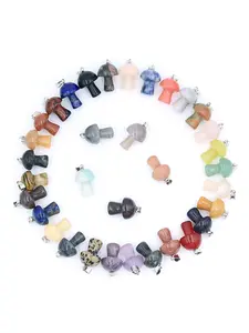 5/10pcs mixed color mushroom pendant rock crystal pendant healing soul chakra crystal ornaments Natural Healing Crystal