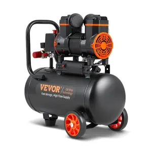 VEVOR 4.8 Gallon Air Compressor, 1.2HP 2.2 CFM90PSI Oil Free Air Compressor Tank Max. 116PSI Pressure, 70 dB Ultra Quiet Compressor for Auto Repair, Tire Inflation, Spray Painting, Woodwork Nailing
