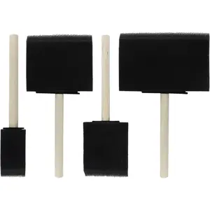 4 Pcs 4 Sizes Foam Paint Brushes, Foam Sponge Brush for Painting with Wood Handle for Varnishes, Staining, DIY Crafting