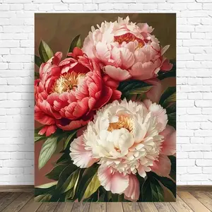 Diamond Mosaic Flower Colorful DIY Diamond Painting Peony Picture Rhinestones Embroidery Cross Stitch Handmade Gift