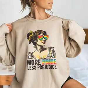 More Pride Less Prejudice Shirt, LGBTQ Shirt, Proud Ally Shirt, Pride Month, LGBTQ Sweatshirt, LGBTQ Gift, Pride Parade, Lesbian Shirt