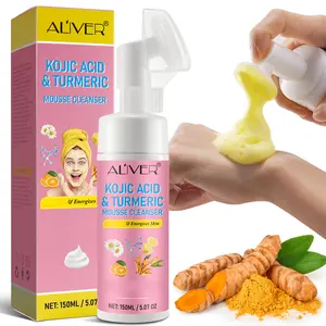 ALIVER Kojic Acid & Turmeric Mousse Facial Cleanser, 150ml - Nourishing Cleansing Hydrating Moisturizer for Adult Normal Skin, Cleanses and Hydrates