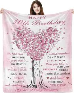 Birthday Gifts for 10 Year Old Girl, 10 Year Old Girl Birthday Gifts Blanket 60"x50",10th Birthday Decorations/Gifts for Girl, Girls 10th Birthday Gifts, Best Gifts for 10 Year Old Girls