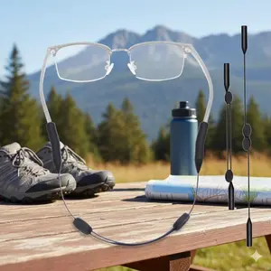 Universal Eyewear Retainer Anti-Slip No-Tail Design, Adjustable Neck Strap for Sports & Outdoor. Glasses Holder Cord for Sunglasses, Prescription Glasses, Secure Fit for Active Lifestyles, Travel, Comfortable Wearable Accessory.