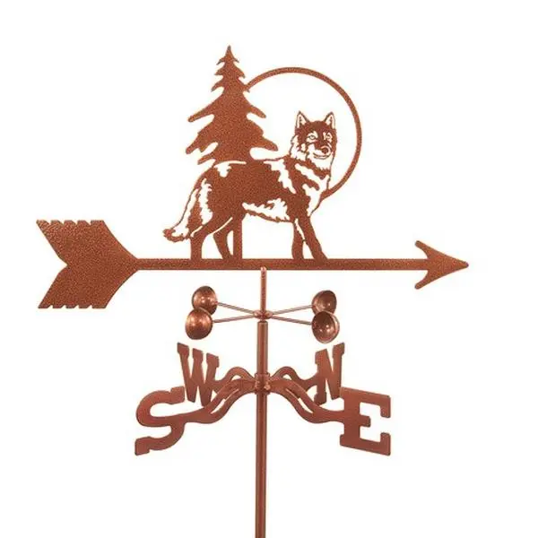 EZ Vane EZ1319-PT Wolf Weathervane with Post Mount