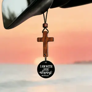 1PCS Daily Bible Verse Car Rearview Hanging Cross Ornament, with NFC Tag, Christian Accessories for Vehicle, Car Rearview Decor Accessories, Cross for Car Mirror Hanging Christian Gifts for Men, Women, Bible Study