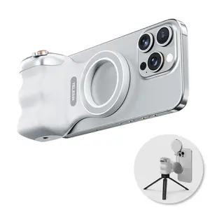 Magnetic Selfie Handle, Wireless BT Remote Control Selfie Handle, Handheld Stabilizer with Fill Light & Tripod for Cellphone, iPhone & Android